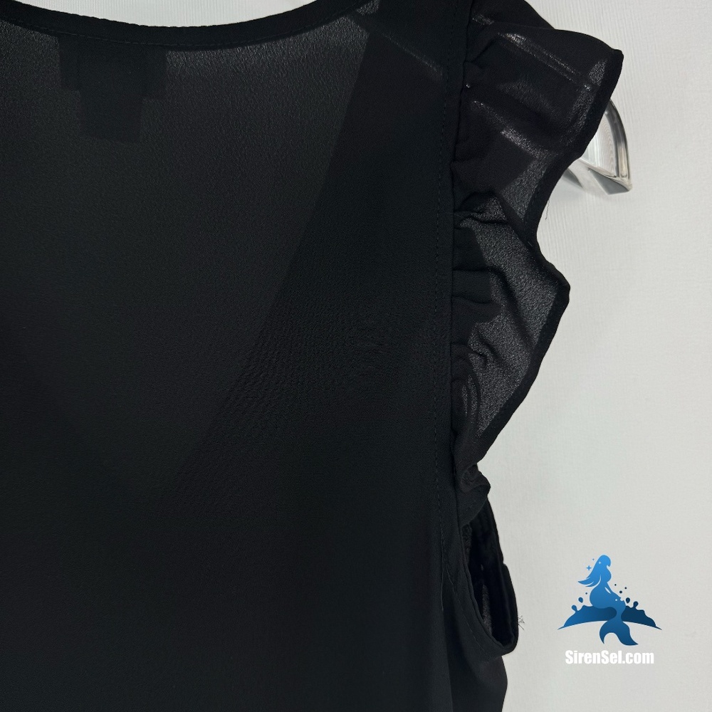 1275 J.Crew Ruffle Sleeve V-Neck Blouse – 2 – Black - Picture 10 of 15